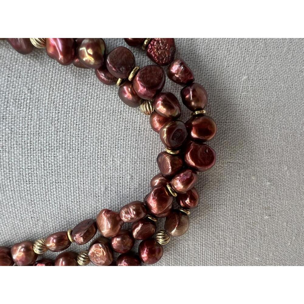 Multi-Strand Red Painted Stone Necklace - Picture 4 of 9